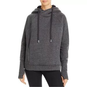 ALO Yoga Heathered Gray Frost Fleece Shearling Sherpa Pullover Hoodie Sweatshirt